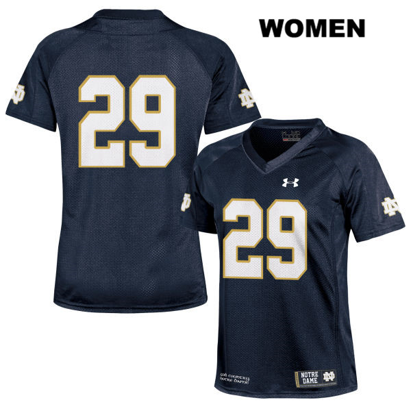 Women's NCAA Notre Dame Fighting Irish #29 Matt Salerno Stitched College Under Armour Authentic Navy No Name Football Jersey YL10B25DJ